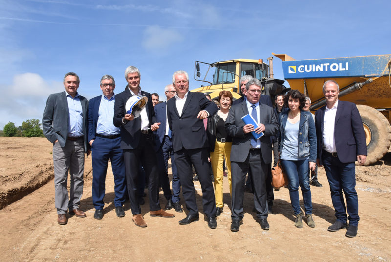 premiere pierre chantier rocade saint-flour avec Laurent Wauquiez