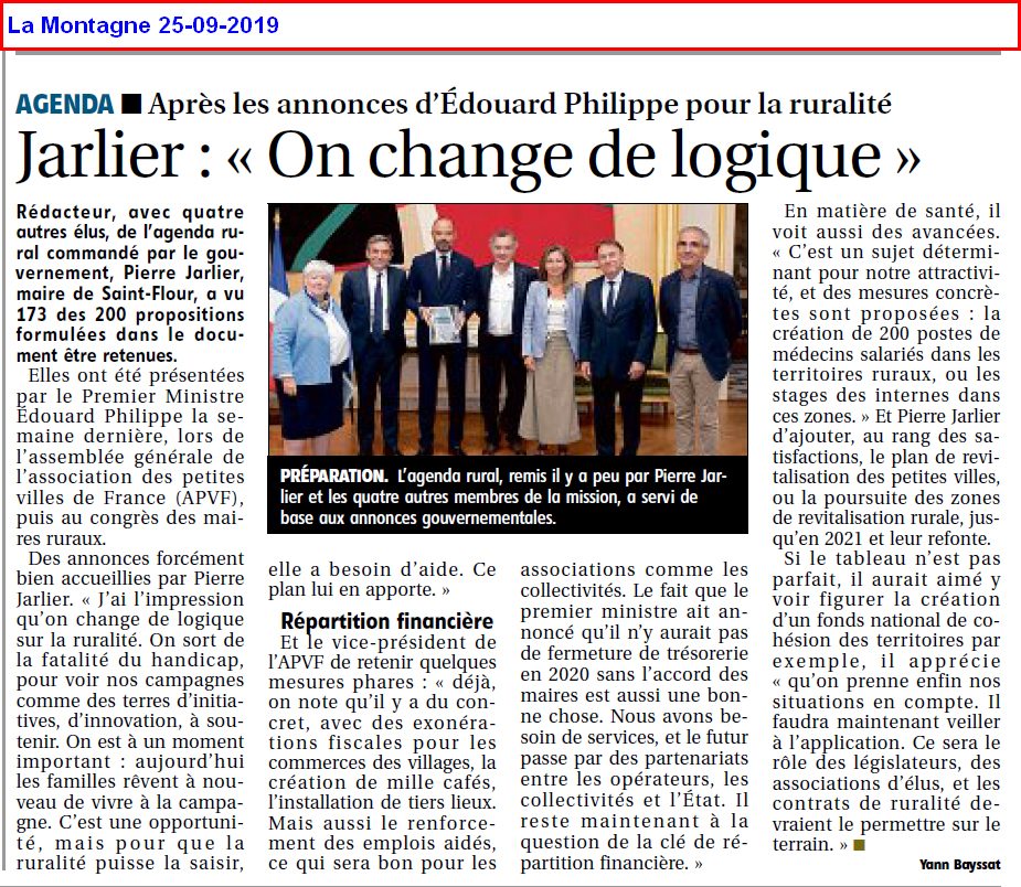 JARLIER - on change de logique - La Montagne 25-09-2019